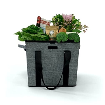 Grey VOOMcart Lightweight Collapsible Grocery Cart