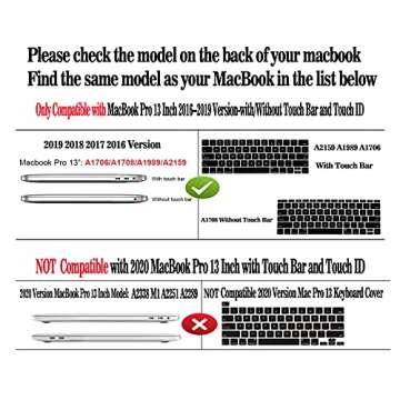 AOGGY Compatible with MacBook Pro 13 Inch Case 2019 2018 2017 2016 Release A2159/A1989/A1706/A1708,with Touch Bar/ID，Color Plastic Hard Shell Cases + Keyboard Cover - Flow Gold 2