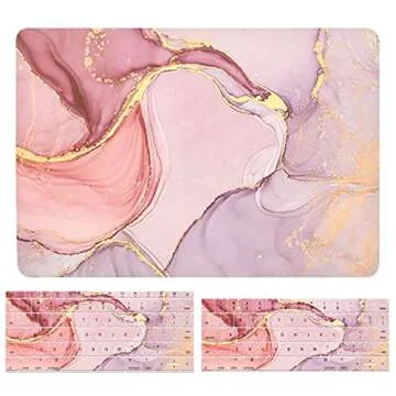 AOGGY Compatible with MacBook Pro 13 Inch Case 2019 2018 2017 2016 Release A2159/A1989/A1706/A1708,with Touch Bar/ID，Color Plastic Hard Shell Cases + Keyboard Cover - Flow Gold 2