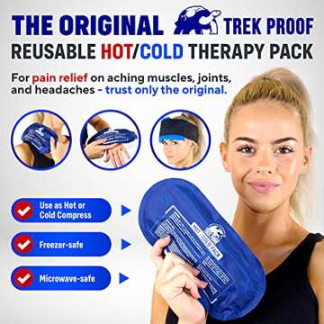 Ice Pack (3-Piece Set) – Reusable Hot and Cold Therapy Gel Wrap Support Injury Recovery, Alleviate...
