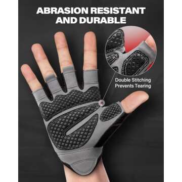 VINSGUIR Workout Gloves for Men and Women, Weight Lifting Gloves with Excellent Grip, Lightweight Gy...