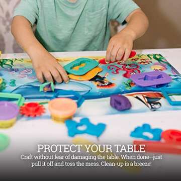 HomeWorthy 60 Pack Disposable Placemats for Baby, 3 Design Pack Baby Eating Mat, 12" x 18" Sticky Kids Placemats, Baby & Toddler Placemat for Restaurants, Plastic Kids Placemats for Dining Table