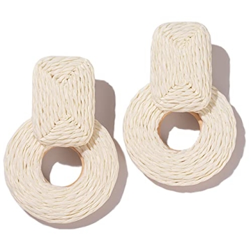 Chic Statement Raffia Earrings for Women - Lightweight Boho Style