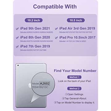 Hamile for iPad 9th Generation Case with Keyboard 10.2 Inch - Backlit Wireless Detachable Folio Keyb...