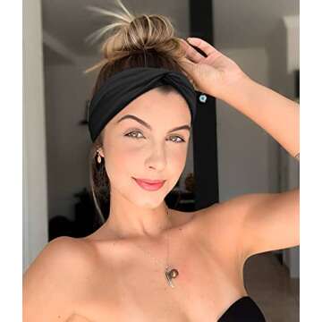 Turban Headbands for Women Boho Wide Women's Headbands for Hair Non Slip Twist Head Bands Headwraps ...