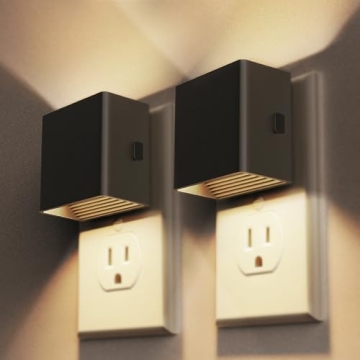 DORESshop LED Night Lights Plug into Wall [2 Pack], Plug in Nightlight, 3 Level Brightness Adjustabl...