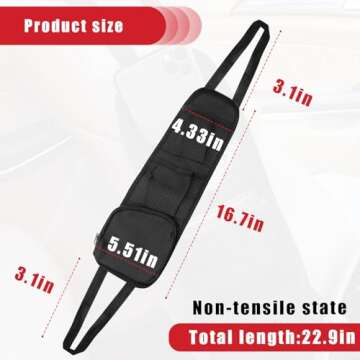 QUICTO 2PCS Car Seat Storage Hanging Bag, Multi-Pocket Seat Side Organizer, Multifunctional Mesh Net...