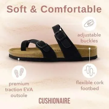 CUSHIONAIRE Women's Summer Sandals with Memory Foam