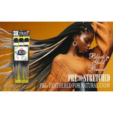 BNG 3X Pre-Stretched Braiding Hair, 28" Professional Itch Free Synthetic Fiber Braids Hair Extensions for Easy Braid, 3 PACKS (9 bundles), (#2 Dark Brown)