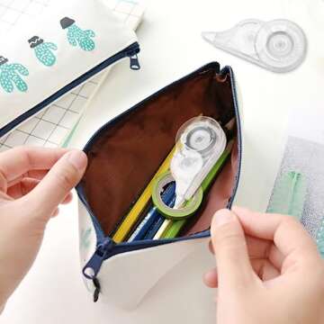 JEFURE 4 Pcs 39.4 Ft Correction Tape, Tear-Resistant Tape Bulk for School, Office, Note Taking, Journal (Tape Width 0.2 in, Clear)