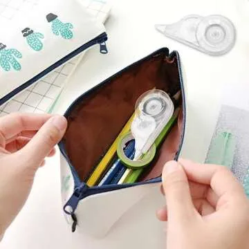 JEFURE 4 Pcs 39.4 Ft Correction Tape, Tear-Resistant Tape Bulk for School, Office, Note Taking, Journal (Tape Width 0.2 in, Clear)