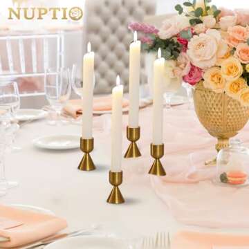 Elegant NUPTIO Gold Candle Stick Holders for Events