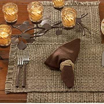 Park Designs Expresso Tweed Farmhouse Table Runner 36 Inch | 13x36 Rustic Dining Table Accessory | Hand Loomed & Rugged Texture | Modern Farmhouse Table Runners 36 Inches
