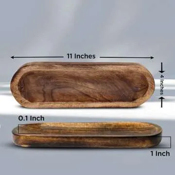 UnitedPrime Incense Holder-Incense Burner/Ash Catcher-Handmade Wooden Insence Tray Home Decor 11x4x1.2 Inches