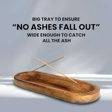 UnitedPrime Incense Holder-Incense Burner/Ash Catcher-Handmade Wooden Insence Tray Home Decor 11x4x1.2 Inches