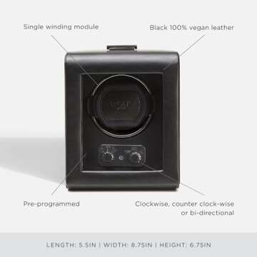 WOLF Heritage Single Watch Winder with Glass Cover