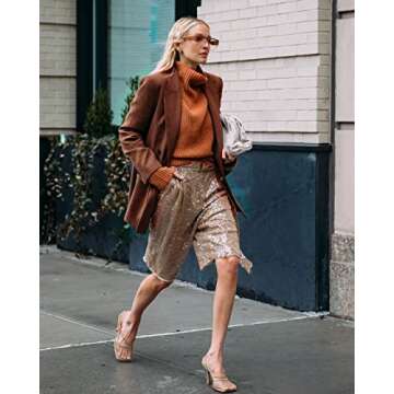 Febriajuce Women's Casual Long Sleeve Lapel Oversized Button Work Office Blazer Suit Jacket