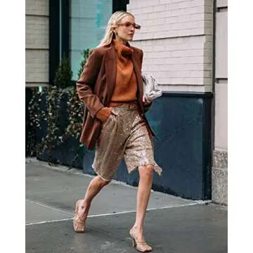 Febriajuce Women's Casual Long Sleeve Lapel Oversized Button Work Office Blazer Suit Jacket