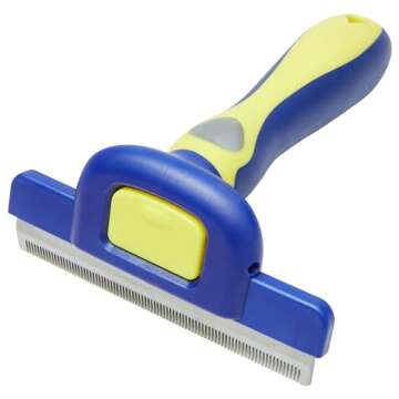 iQualite 8PCS Dog Brush For Shedding, Pet Grooming Kit for Dogs & Cats: Self Cleaning Slicker Brush,...