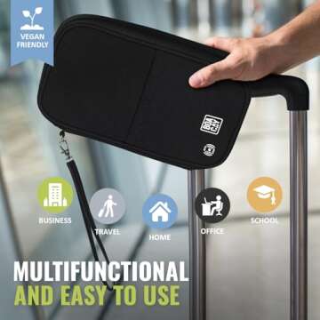 BOACAY Travel Document Organizer with RFID, Family Passport Holder, Wallet for Women & Men, Portable & Waterproof Case for Cards, Boarding Pass, Money