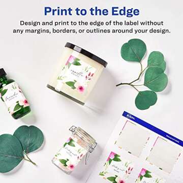 Avery Square Labels with Sure Feed, 3" x 3", 60 Glossy White Labels (36481)