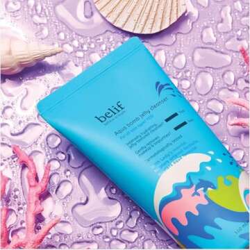 belif Aqua Bomb Hydrating Jelly Cleanser, Gentle Hydrating Face Wash, Mild Facial Cleanser,Good for Dryness, Uneven Texture, Gel-to-Foam Cleanser,For All Skin Types, Korean Skin Care