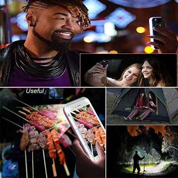 GSRYPC Front and Back Selfie LED Light up Case Compatible with iPhone 12/iPhone 12 pro,Rechargeable high Brightness Luminous LED Flash Lighting Selfie Light Best for Live Stream/Makeup/TIK Tok/Video