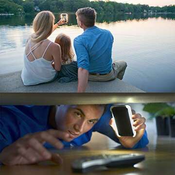 GSRYPC Front and Back Selfie LED Light up Case Compatible with iPhone 12/iPhone 12 pro,Rechargeable high Brightness Luminous LED Flash Lighting Selfie Light Best for Live Stream/Makeup/TIK Tok/Video