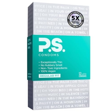 P.S. Condoms - Ultra Thin Vegan Latex Condoms 12 Pack