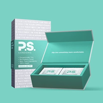 P.S. Condoms Ultra Thin Vegan Latex 12 Pack - Comfort & Safety