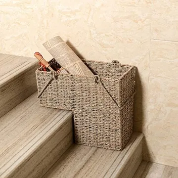 Durable Handmade Wicker Staircase Basket Organizer