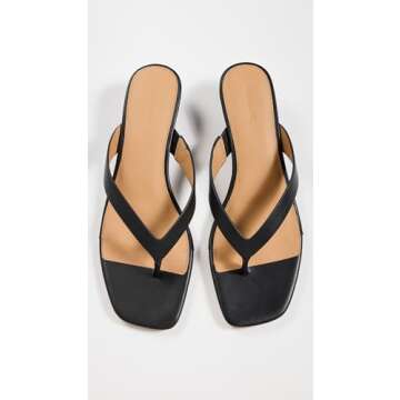 Madewell Women's The Irene Thong Sandals, True Black, 8.5 Medium US