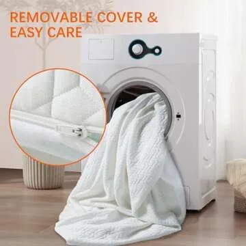 BedLuxury 3 Inch King Size Cooling Gel Memory Foam Mattress Topper, Mattress Pad Cover for Pressure Relief, Bed Topper with Removable Cover，Soft & Breathable