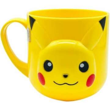 Pikachu 3D Mug - Fun Plastic Cup with Handle - 280ml