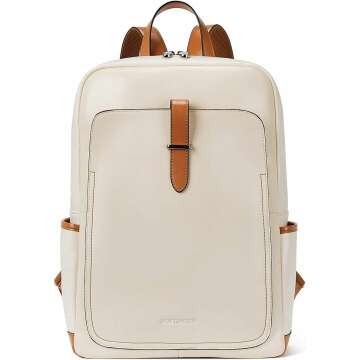 BOSTANTEN Women's Leather Laptop Backpack 15.6"