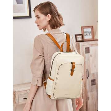 BOSTANTEN Women's Leather Laptop Backpack 15.6"