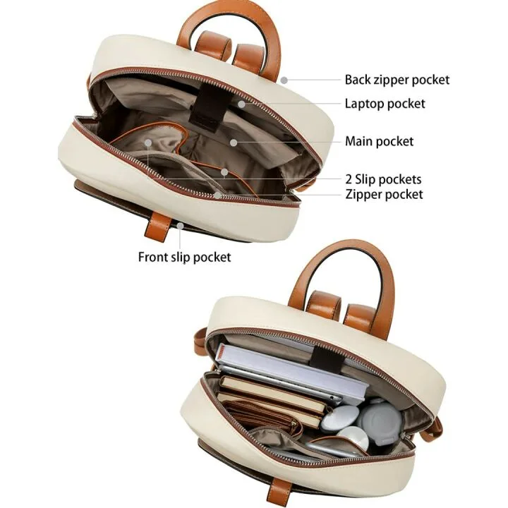 BOSTANTEN Women's Leather Laptop Backpack 15.6"