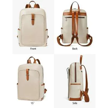 BOSTANTEN Women's Leather Laptop Backpack 15.6"