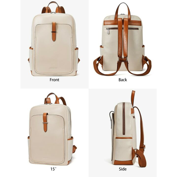 BOSTANTEN Women's Leather Laptop Backpack 15.6"