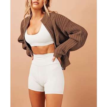 Stylish Women's Fall Crop Cardigan - Comfortable & Cozy