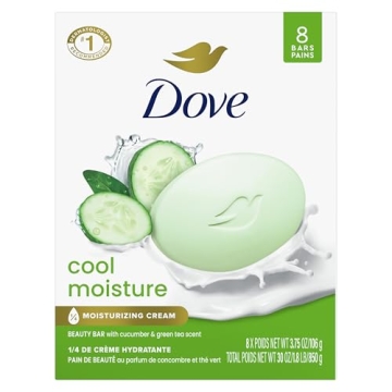 Dove Cool Moisture Beauty Bar Soap with Cucumber & Green Tea, 8 Bars