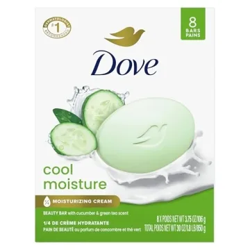Dove Cool Moisture Beauty Bar Soap with Cucumber & Green Tea, 8 Bars