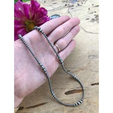 Hippie Cowgirl Couture 20''''Navajo Style'' Sterling Pearls