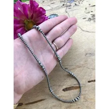 Hippie Cowgirl Couture 20''''Navajo Style'' Sterling Pearls