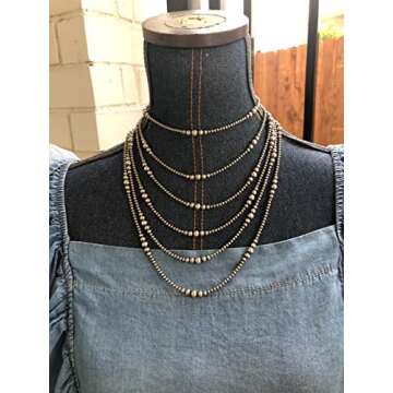 Hippie Cowgirl Couture 20''''Navajo Style'' Sterling Pearls