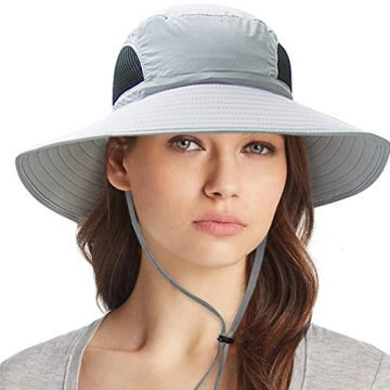 Ordenado Womens Sun Hat UV Protection, Foldable Mesh Waterproof Wide Brim Bucket Hats for Summer Bea...
