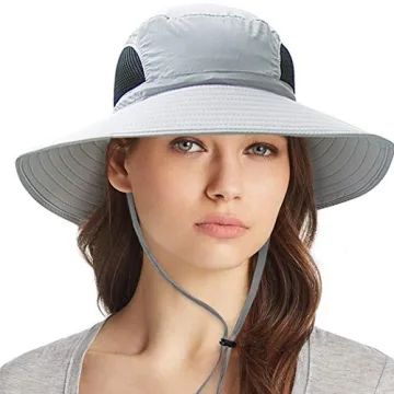 Ordenado Womens Sun Hat UV Protection, Foldable Mesh Waterproof Wide Brim Bucket Hats for Summer Bea...