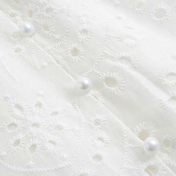 BerryGo Women's Embroidery Pearl Button Down Dress V Neck Backless Maxi Dress White-L