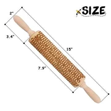Kitticcino Embossed Rolling Pins for Cookies Christmas Engraved Rolling Pins for Baking Wooden Cute Rolling Pin for Baking Cookies and Decor Christmas Baking Supplies Holiday Birthday Gifts
