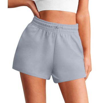 PINSPARK Sweat Shorts Women's Athletic Short Casual Soft Lounge SweatShorts Running Apparel Elastic ...